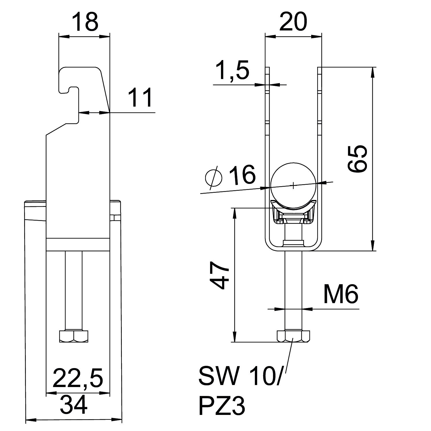 Abraçadeira BBS 2056 dupla 12-16mm Alumínio – Imagem 2 de 2