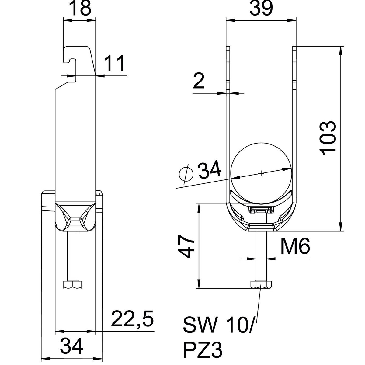 Abraçadeira BBS 2056 dupla 28-34mm Alumínio – Imagem 2 de 2