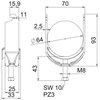 Abraçadeira BBS 2056 58-64mm Aço Galvanizado por imersão a quente após maquinação