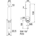 Abraçadeira BBS 2056 tripla 22-28mm Aço Galvanizado por imersão a quente após maquinação