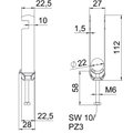 Abraçadeira BBS 2056 tripla 16-22mm Aço Galvanizado por imersão a quente após maquinação