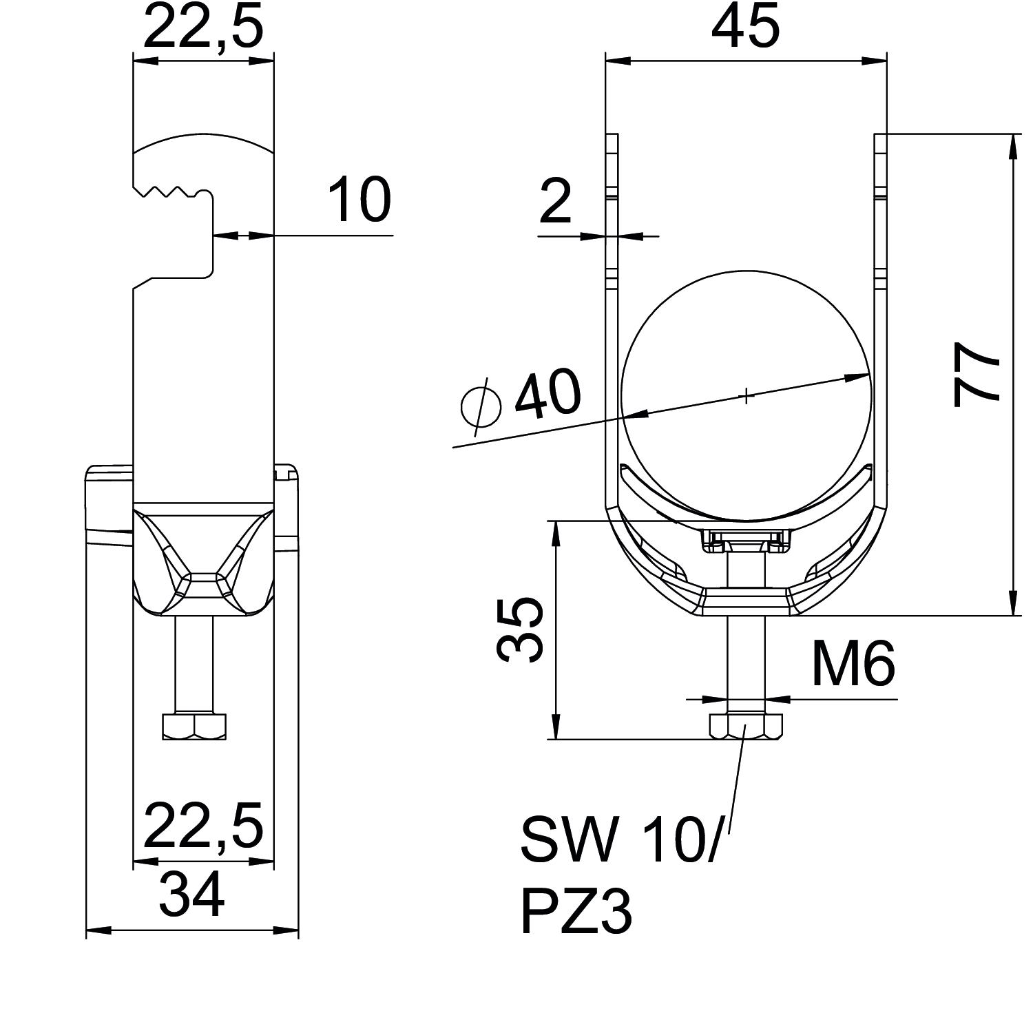 Abraçadeira BBS 2056 34-40mm Alumínio – Imagem 2 de 2