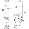 Abraçadeira BBS 2056 16-22mm Aço inoxidável, livre de ferrugem A2 1.4301 brilhante, pós-tratamento