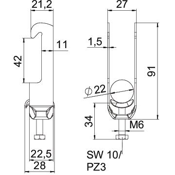 Abraçadeira BBS 2056 16-22mm Aço inoxidável, livre de ferrugem A2 1.4301 brilhante, pós-tratamento – Imagem 2 de 2