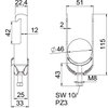Abraçadeira BBS 2056 40-46mm Aço inoxidável, livre de ferrugem A2 1.4301 brilhante, pós-tratamento