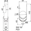 Abraçadeira BBS 2056 40-46mm Aço Galvanizado por imersão a quente após maquinação