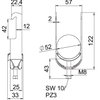 Abraçadeira BBS 2056 46-52mm Aço inoxidável, livre de ferrugem A2 1.4301 brilhante, pós-tratamento