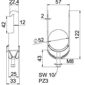 Abraçadeira BBS 2056 46-52mm Aço inoxidável, livre de ferrugem A2 1.4301 brilhante, pós-tratamento – Imagem 2 de 2
