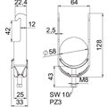 Abraçadeira BBS 2056 52-58mm Aço inoxidável, livre de ferrugem A2 1.4301 brilhante, pós-tratamento