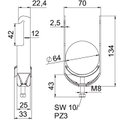 Abraçadeira BBS 2056 58-64mm Aço Galvanizado por imersão a quente após maquinação
