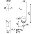 Abraçadeira BBS 2056 dupla 34-40mm Aço Galvanizado por imersão a quente após maquinação
