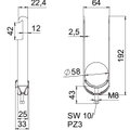 Abraçadeira BBS 2056 dupla 52-58mm Aço Galvanizado por imersão a quente após maquinação