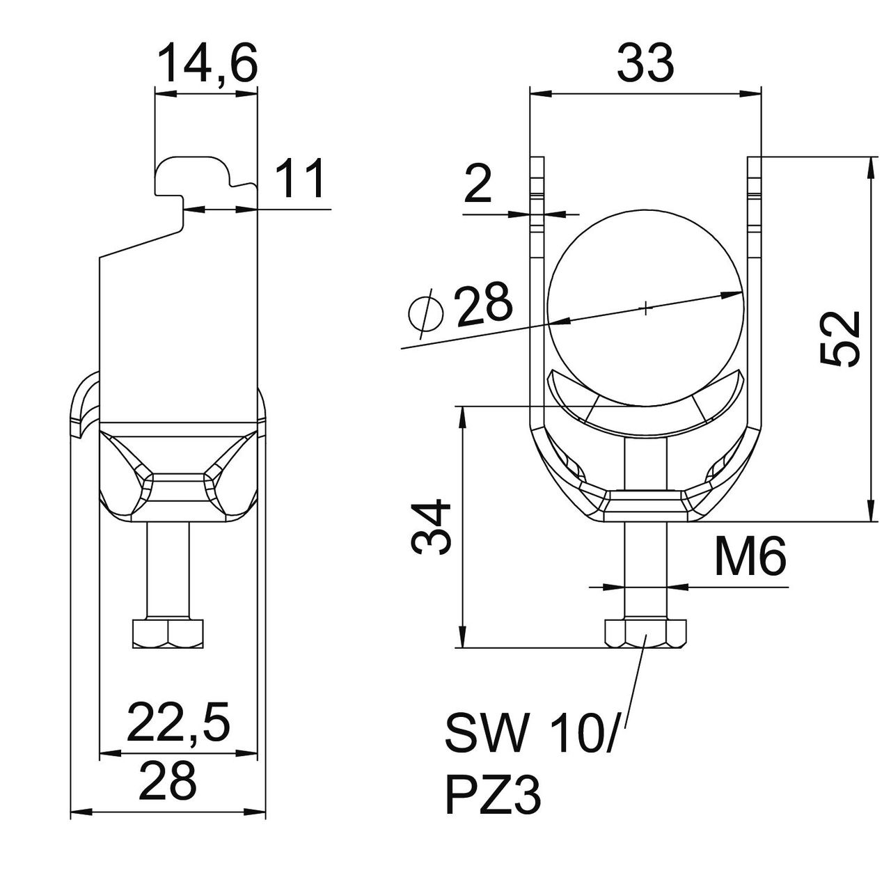 Abraçadeira BBS 2056 22-28mm Aço inoxidável, livre de ferrugem A2 1.4301 brilhante, pós-tratamento – Imagem 2 de 2