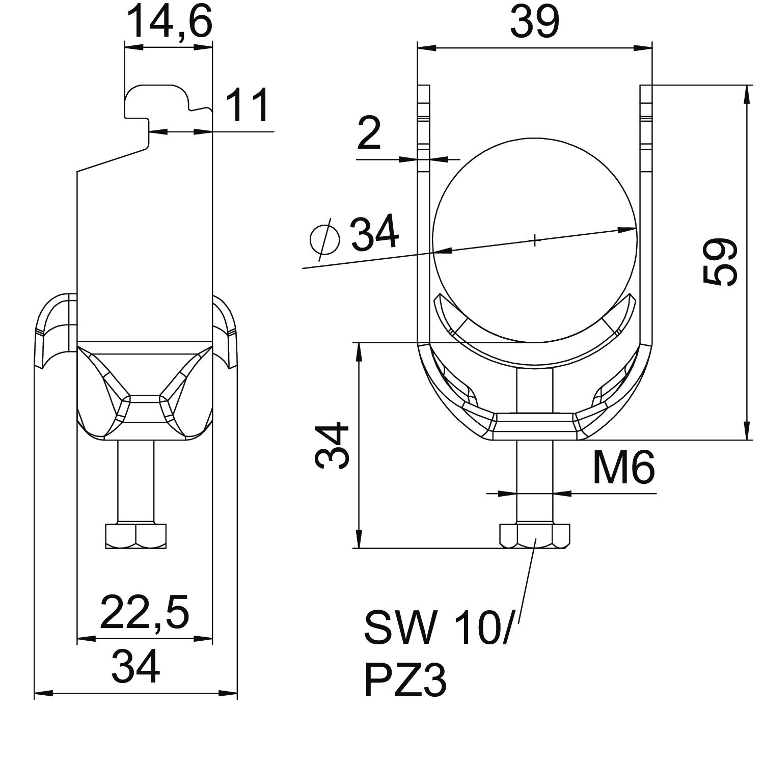 Abraçadeira BBS 2056 28-34mm Aço inoxidável, livre de ferrugem A2 1.4301 brilhante, pós-tratamento – Imagem 2 de 2