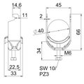 Abraçadeira BBS 2056 34-40mm Aço inoxidável, livre de ferrugem A2 1.4301 brilhante, pós-tratamento