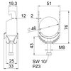 Abraçadeira BBS 2056 40-46mm Aço inoxidável, livre de ferrugem 1.4301 A2 1.4301 brilhante, pós-tratamento