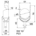 Abraçadeira BBS 2056 40-46mm Aço inoxidável, livre de ferrugem A2 1.4301 brilhante, pós-tratamento