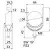 Abraçadeira BBS 2056 52-58mm Aço inoxidável, livre de ferrugem 1.4301 A2 1.4301 brilhante, pós-tratamento