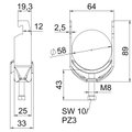 Abraçadeira BBS 2056 52-58mm Aço inoxidável, livre de ferrugem A2 1.4301 brilhante, pós-tratamento
