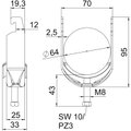 Abraçadeira BBS 2056 58-64mm Aço inoxidável, livre de ferrugem A2 1.4301 brilhante, pós-tratamento