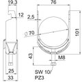 Abraçadeira BBS 2056 64-70mm Aço inoxidável, livre de ferrugem A2 1.4301 brilhante, pós-tratamento