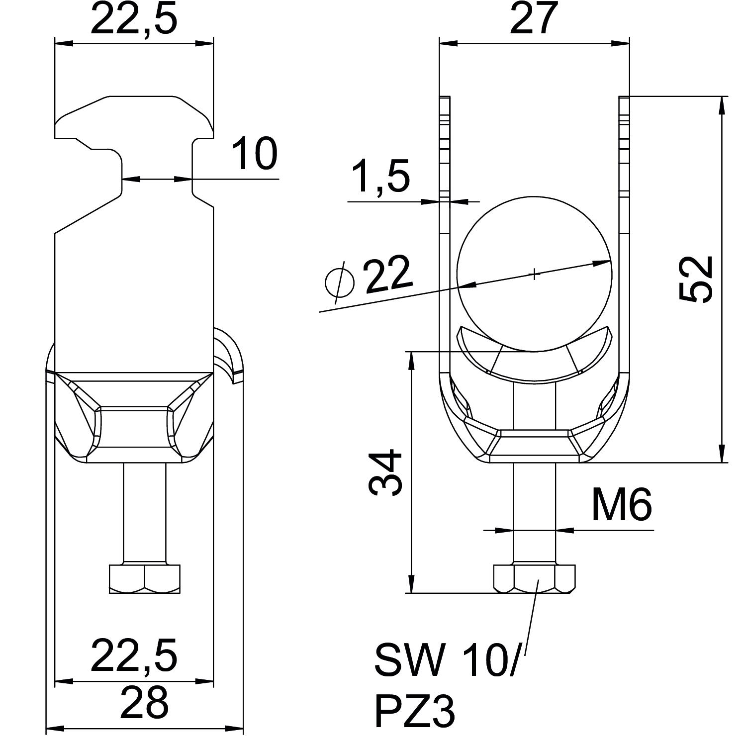 Abraçadeira BBS 2056 16-22mm Aço inoxidável A4 1.4571 brilhante, pós-tratamento – Imagem 2 de 2