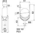 Abraçadeira BBS 2056 40-46mm Aço inoxidável A4 1.4571 brilhante, pós-tratamento