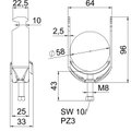 Abraçadeira BBS 2056 52-58mm Aço inoxidável A4 1.4571 brilhante, pós-tratamento