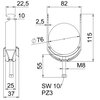 Abraçadeira BBS 2056 70-76mm Aço inoxidável A4 1.4571 brilhante, pós-tratamento