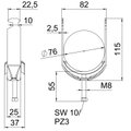 Abraçadeira BBS 2056 70-76mm Aço inoxidável A4 1.4571 brilhante, pós-tratamento