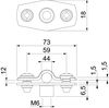 Abraçadeira metálica com rosca M6 36-44mm Aço eletrogalvanizado