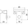 Clip de suspensão com perno roscado M6x9mm 1,5-4mm Aço Lamela de zinco