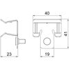 Beam clamp with threaded bolt M6x9 mm 15-20mm Aço Lamela de zinco
