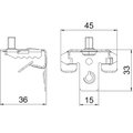 Clip de suspensão com perno roscado M6x9mm 3-7mm Aço Lamela de zinco zinco