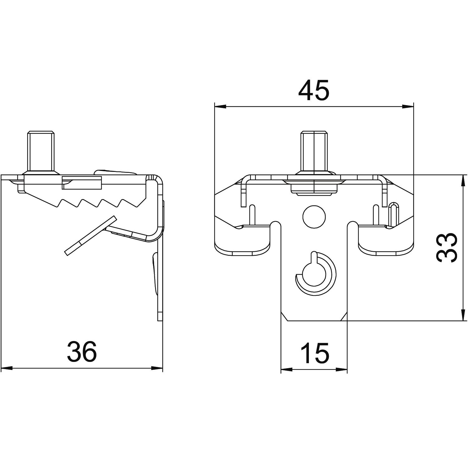 Clip de suspensão com perno roscado M6x9mm 3-7mm Aço Lamela de zinco zinco – Imagem 2 de 2