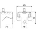 Clip de suspensão com perno roscado M6x9mm 7-13mm Aço Lamela de zinco zinco