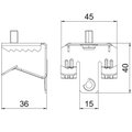 Clip de suspensão com perno roscado M6x9mm 14-20mm Aço Lamela de zinco zinco
