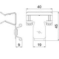 Clip de suspensão para abraçadeira de até 8 mm 10-15mm Aço Lamela de zinco zinco