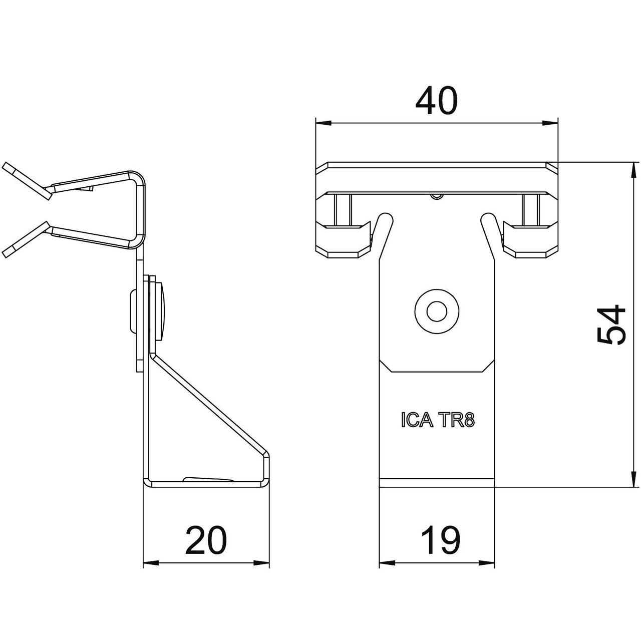 Beam clamp for threaded rod M8 4-10mm Aço Lamela de zinco zinco – Imagem 2 de 2