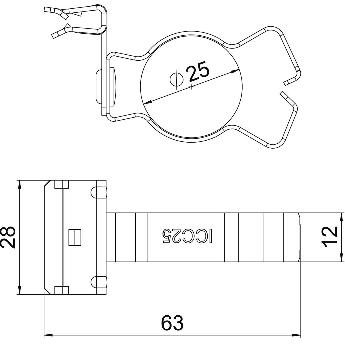 Beam clamp with pipe clamp 20-25 mm 1,5-4mm Aço Lamela de zinco zinco – Imagem 2 de 2