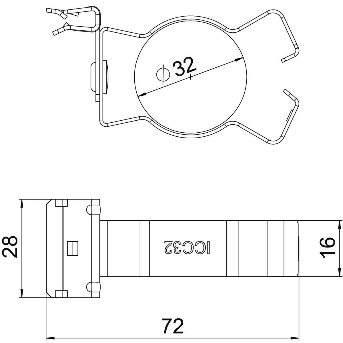 Clip de suspensão com admissão de tubo 30-32mm 1,5-4mm Aço Lamela de zinco zinco – Imagem 2 de 2