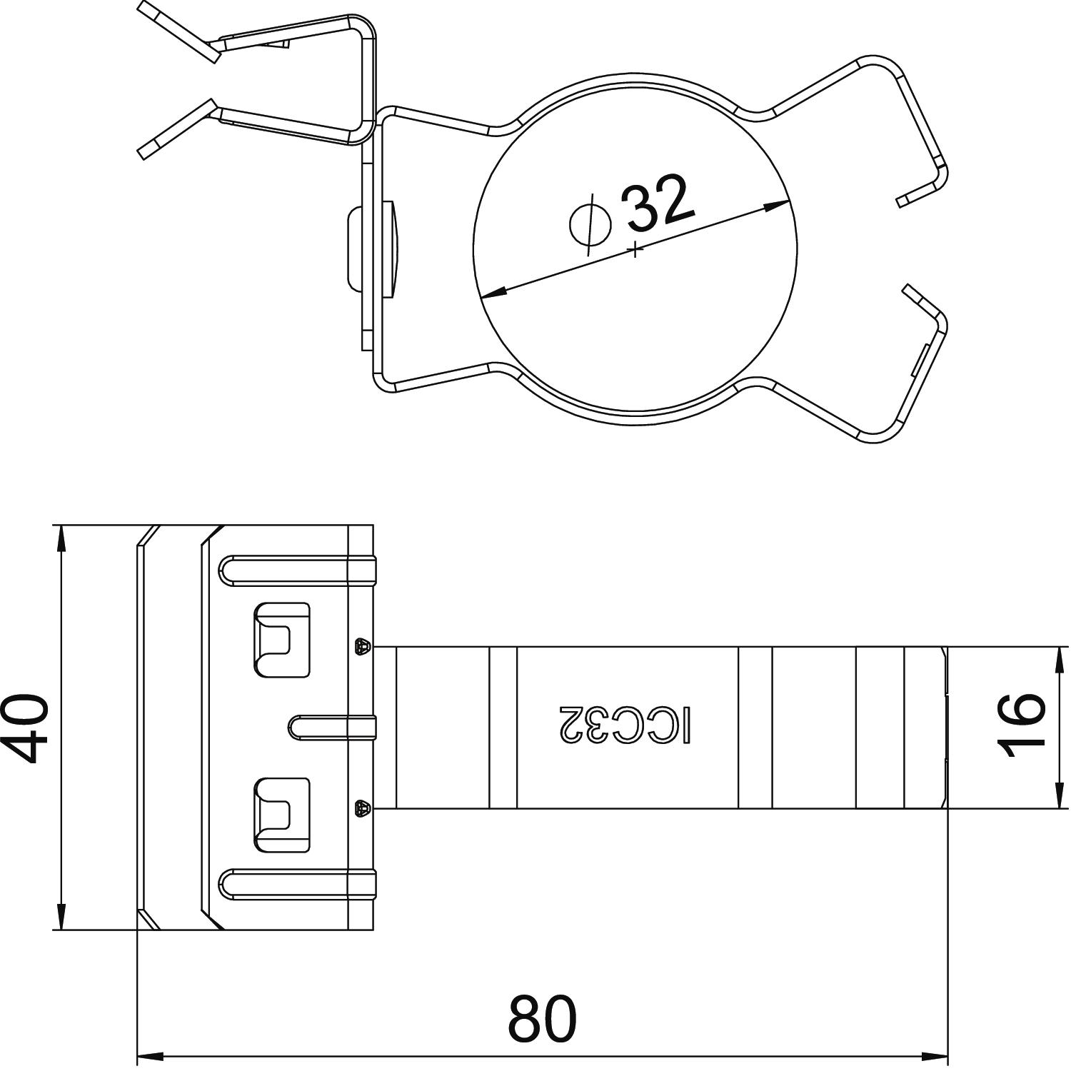 Clip de suspensão com admissão de tubo 30-32mm 4-10mm Aço Lamela de zinco zinco – Imagem 2 de 2