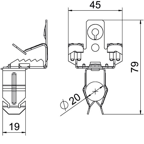 Clip de suspensão com admissão de tubo 20mm 7-13mm Aço Lamela de zinco zinco – Imagem 2 de 2