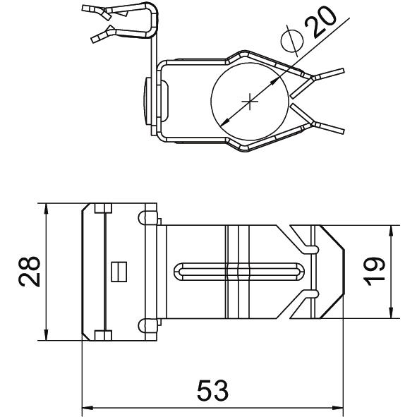 Clip de suspensão com admissão de tubo 20mm 1,5-4mm Aço Lamela de zinco zinco – Imagem 2 de 2