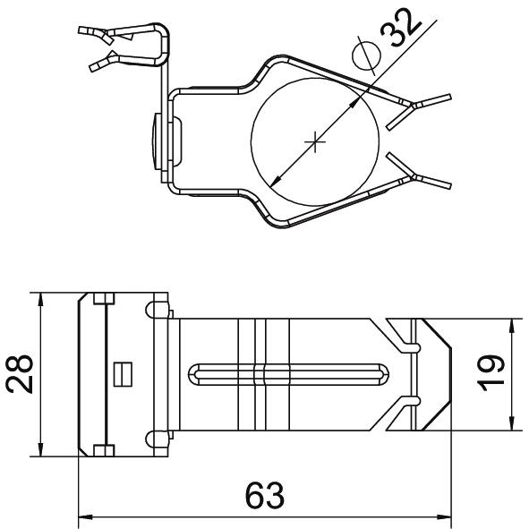 Clip de suspensão com admissão de tubo 32mm 1,5-4mm Aço Lamela de zinco zinco – Imagem 2 de 2