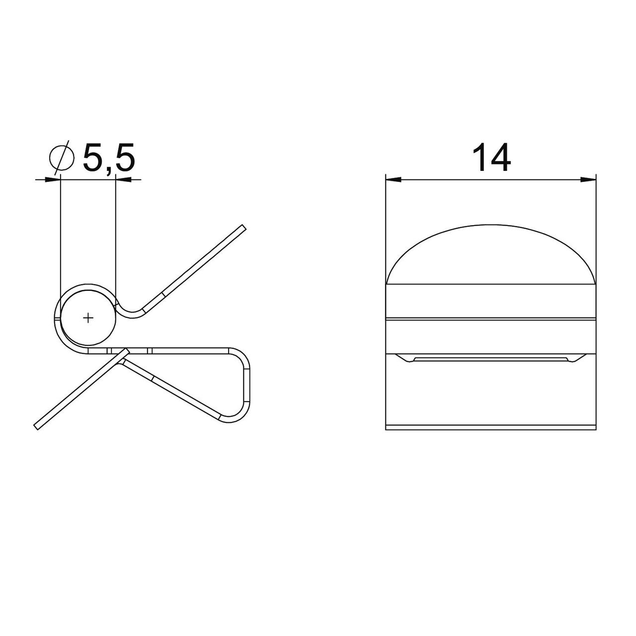 Clip de suspensão para cabo 4,5-5,5mm 1-4mm Aço Lamela de zinco zinco – Imagem 2 de 2