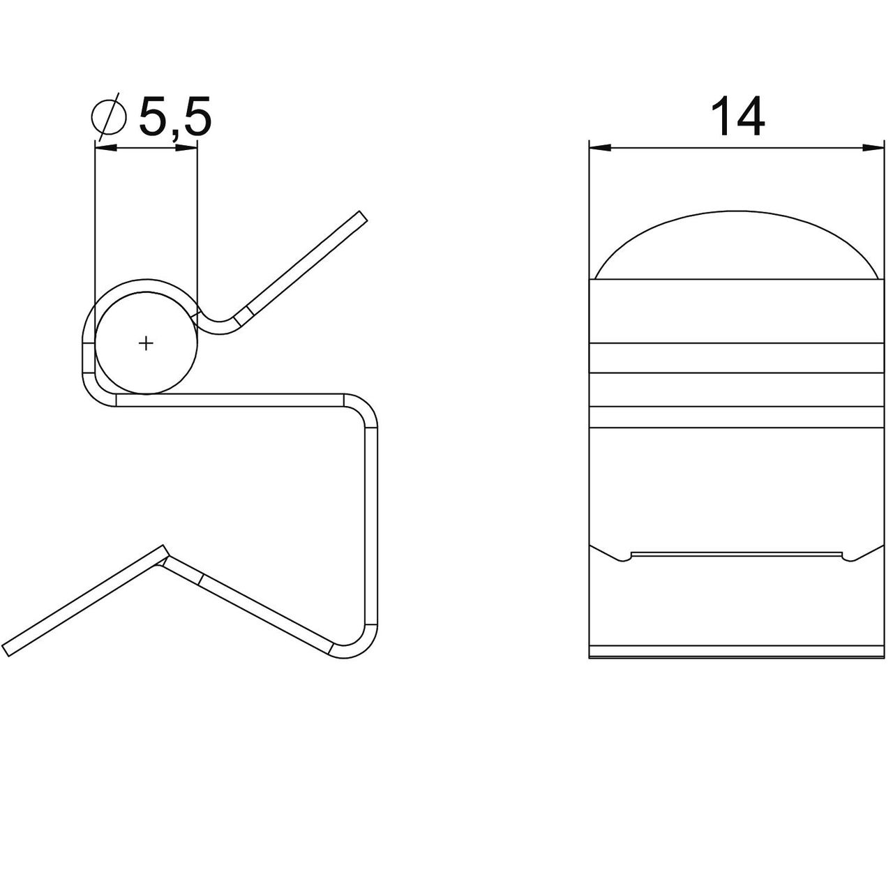 Clip de suspensão para cabo 4,5-5,5mm 7,5-12mm Aço Lamela de zinco zinco – Imagem 2 de 2