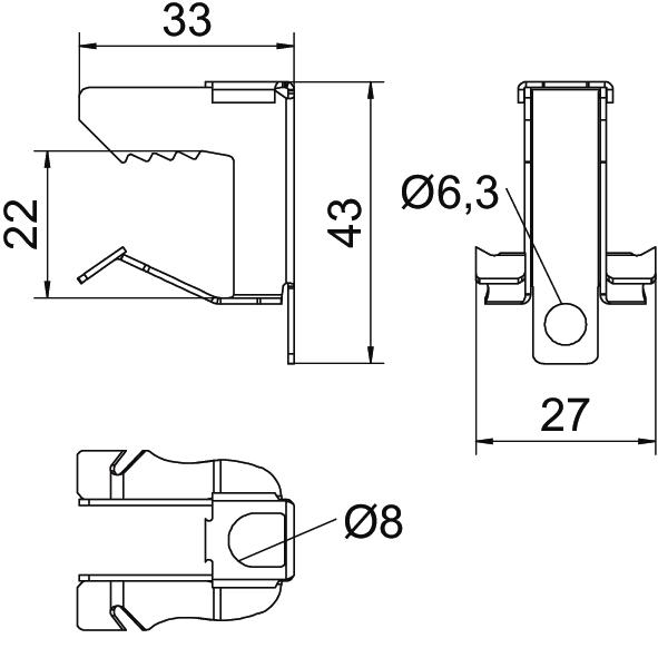 Beam clamp multifunctional 14-20mm Aço Lamela de zinco zinco – Imagem 2 de 2