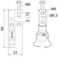Clip de suspensão com admissão de tubo 20-25mm 2-13mm Aço Lamela de zinco zinco