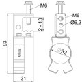 Clip de suspensão com admissão de tubo 30-32mm 2-13mm Aço Lamela de zinco zinco